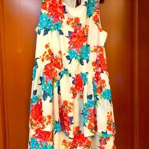 Flowered ruffle dress